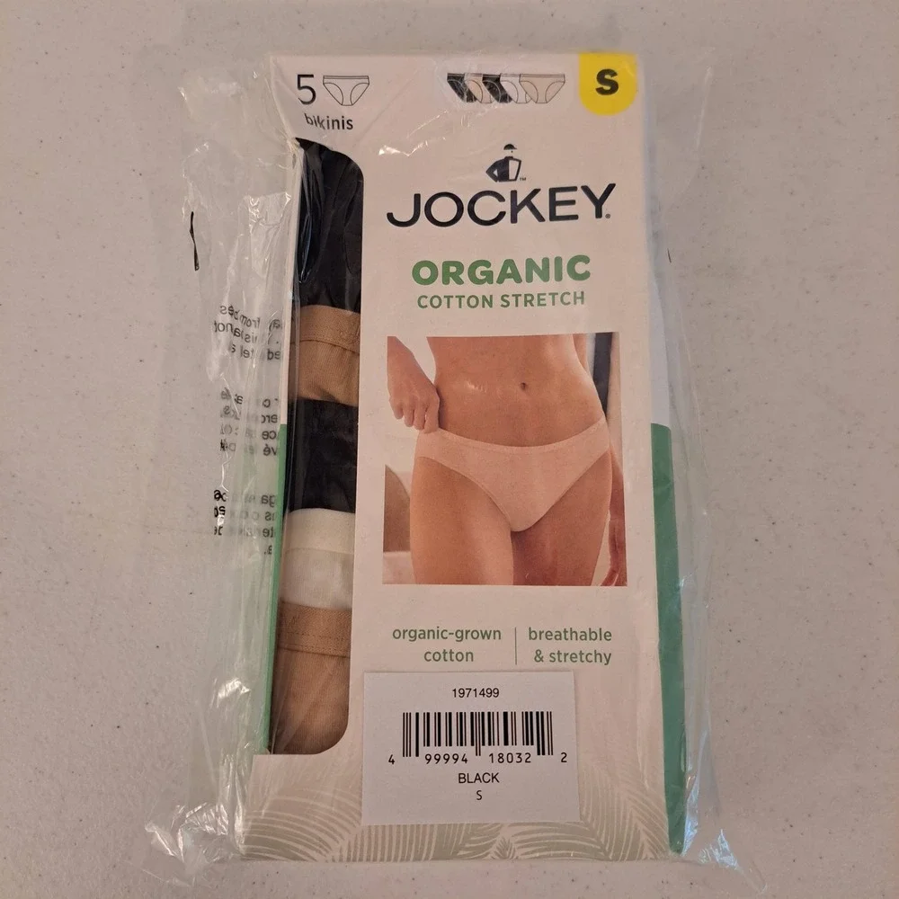 Jockey Womens bikini underwear S Multi NWT Organic Cotton 5pk Bikinis 1730-224